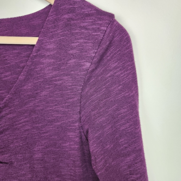 Horny Toad Purple 3/4 Sleeve V Neck Knee Length Dress Sz S - Picture 2 of 8